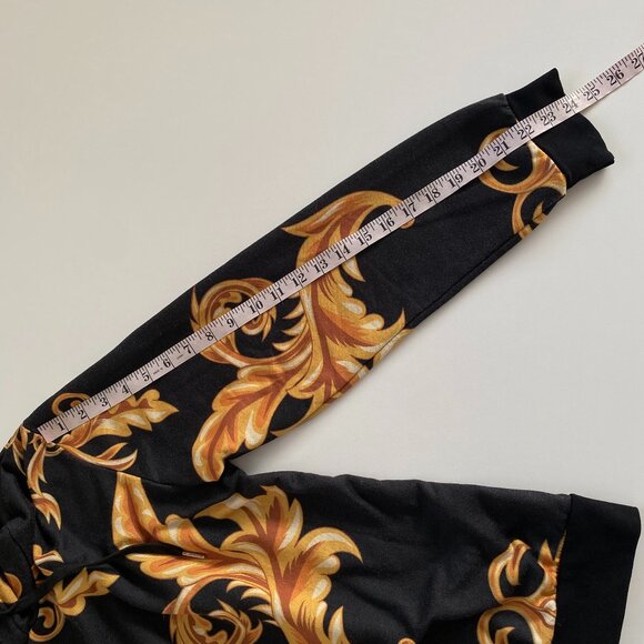 LE31 Simons Charcoal & Gold Baroque Print Pullover Hoodie - Picture 8 of 10